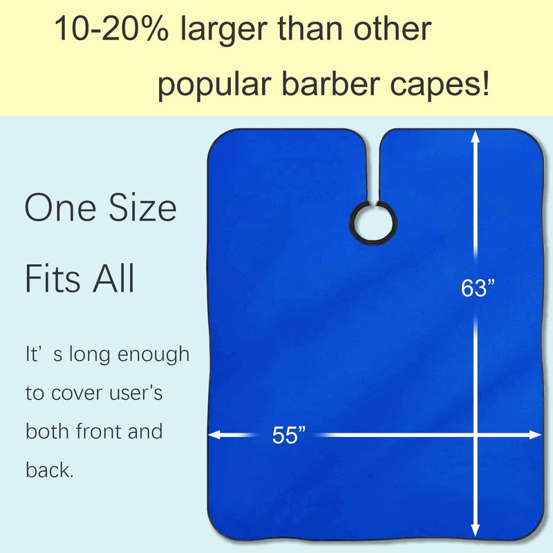 Iusmnur Barber Cape, Professional Hair Salon Cape with Adjustable Metal Clip, Shampoo Hair Cutting Cape for Barbers and Stylists - 55 x 63 inches (Blue) - Image 5